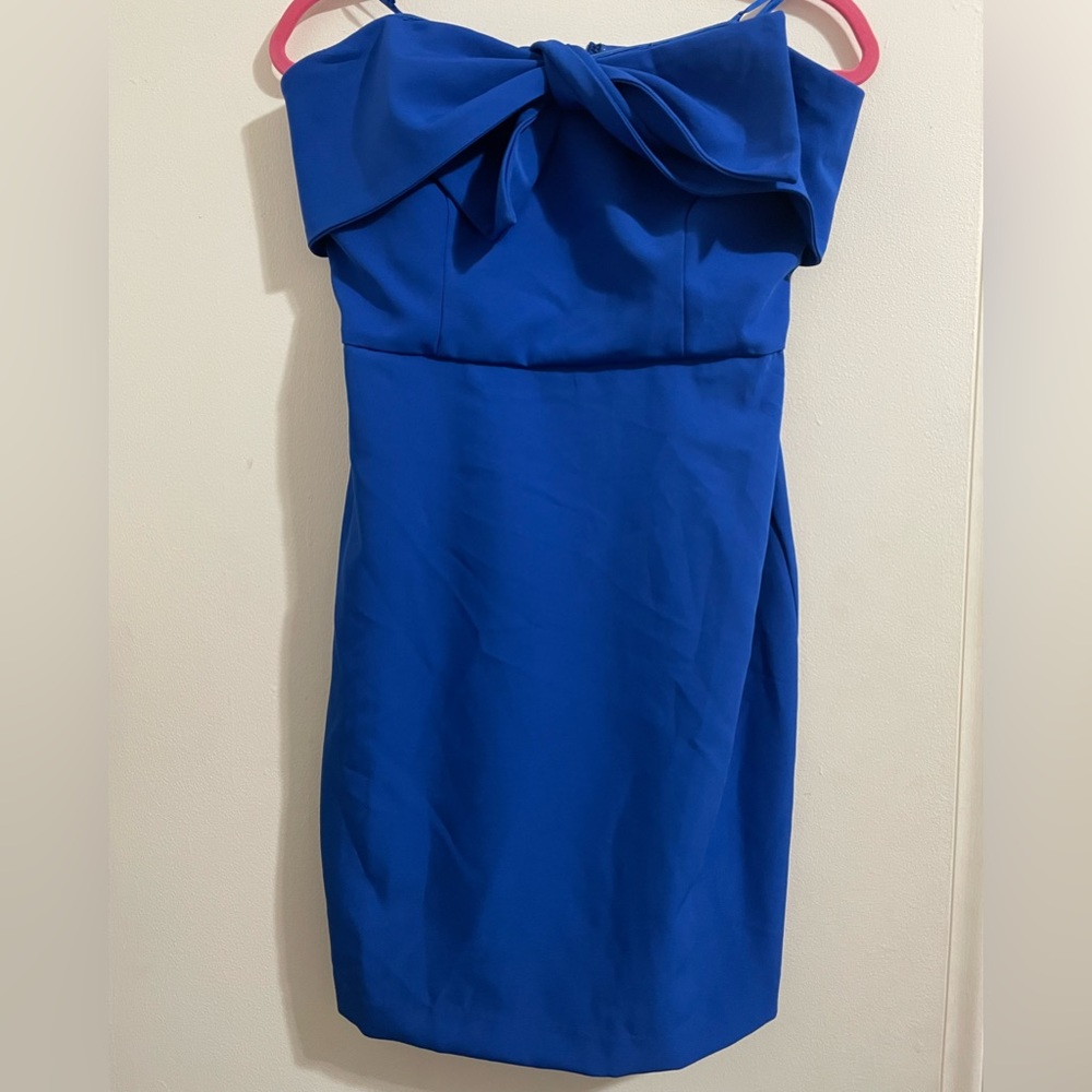 Sam Coleman Blue Strapless Dress
